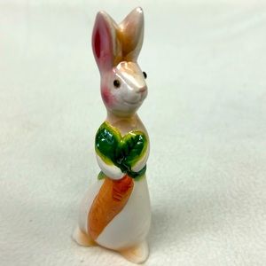 - Vintage GANZ iridescent  6” ceramic bunny holding a carrot